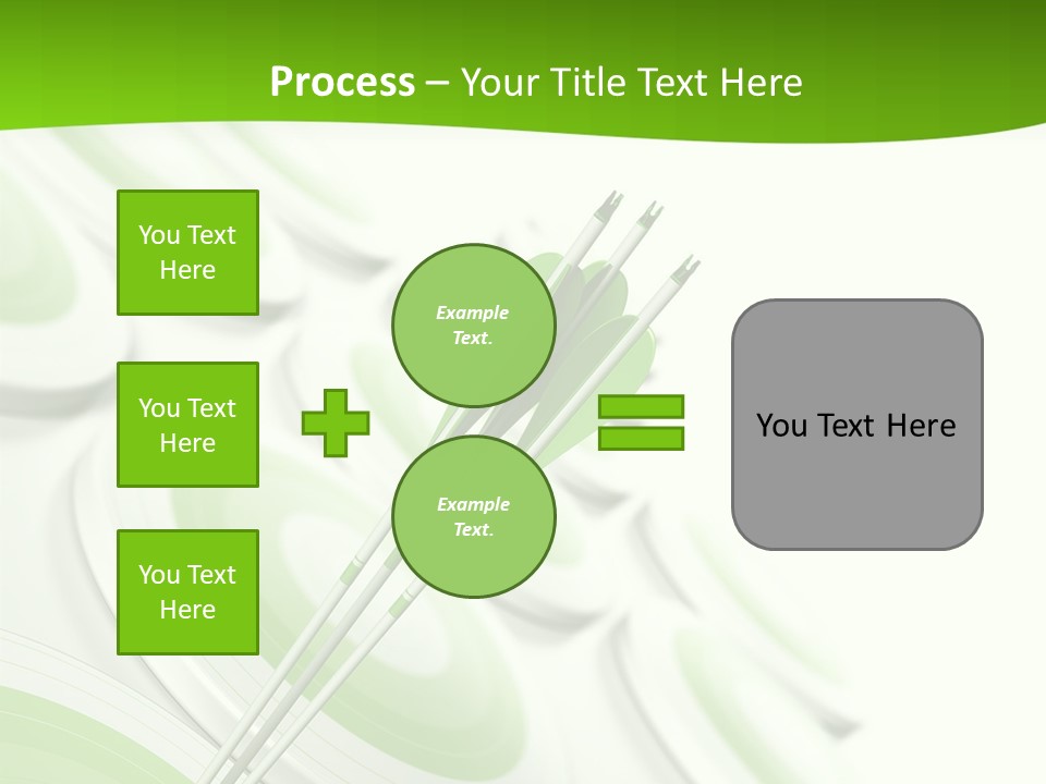 A Group Of Arrows In The Center Of A Green Background PowerPoint Template