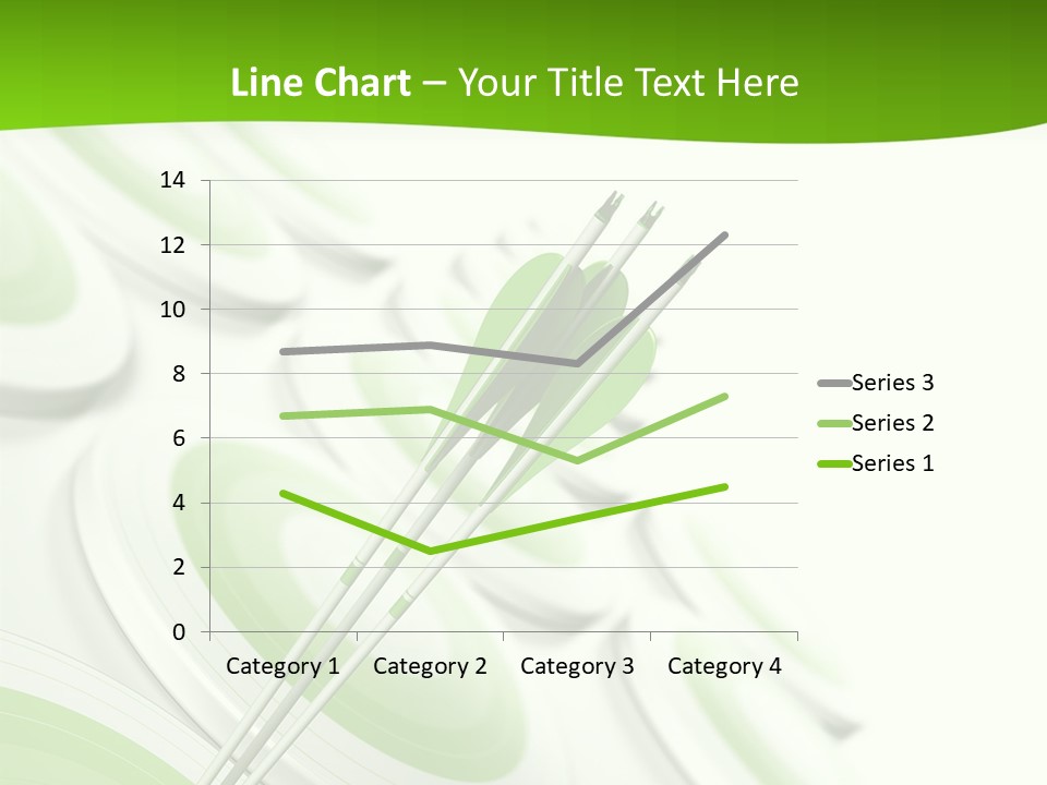 A Group Of Arrows In The Center Of A Green Background PowerPoint Template