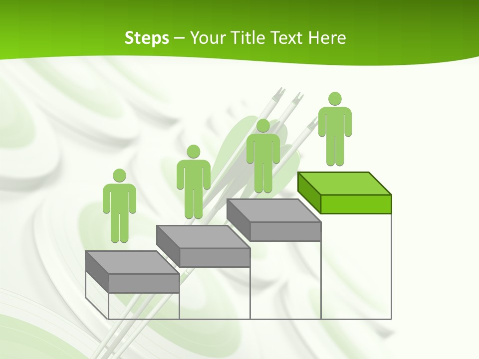 A Group Of Arrows In The Center Of A Green Background PowerPoint Template
