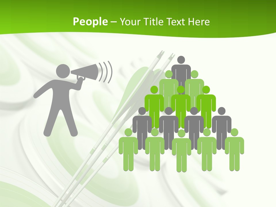 A Group Of Arrows In The Center Of A Green Background PowerPoint Template