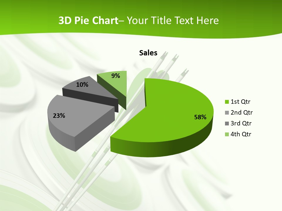 A Group Of Arrows In The Center Of A Green Background PowerPoint Template