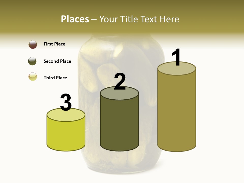 A Jar Filled With Pickles On A White Background PowerPoint Template