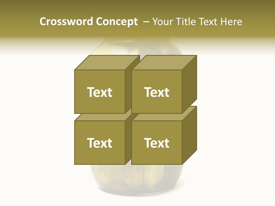 A Jar Filled With Pickles On A White Background PowerPoint Template