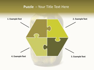 A Jar Filled With Pickles On A White Background PowerPoint Template