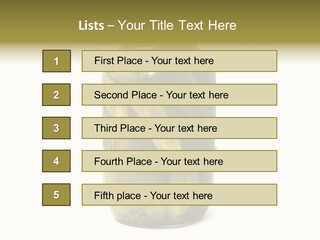 A Jar Filled With Pickles On A White Background PowerPoint Template