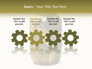 A Jar Filled With Pickles On A White Background PowerPoint Template