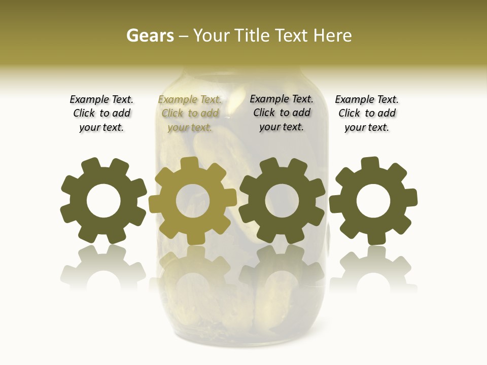 A Jar Filled With Pickles On A White Background PowerPoint Template