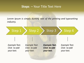 A Jar Filled With Pickles On A White Background PowerPoint Template