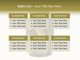 A Jar Filled With Pickles On A White Background PowerPoint Template