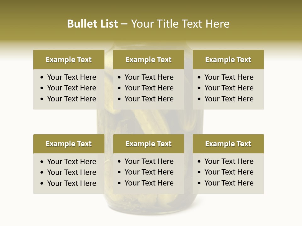 A Jar Filled With Pickles On A White Background PowerPoint Template