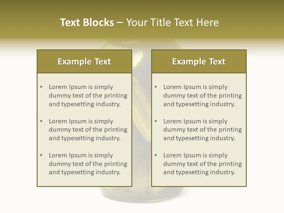 A Jar Filled With Pickles On A White Background PowerPoint Template