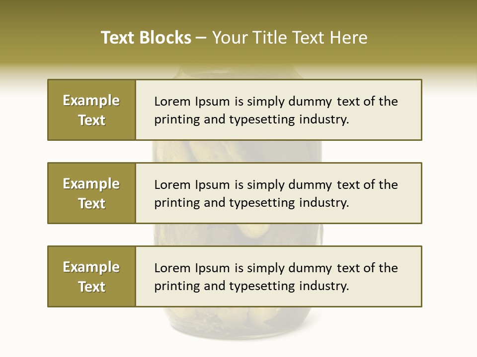 A Jar Filled With Pickles On A White Background PowerPoint Template