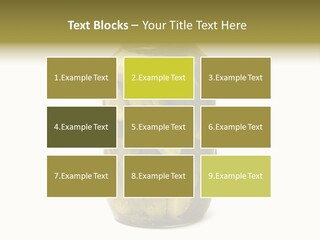 A Jar Filled With Pickles On A White Background PowerPoint Template