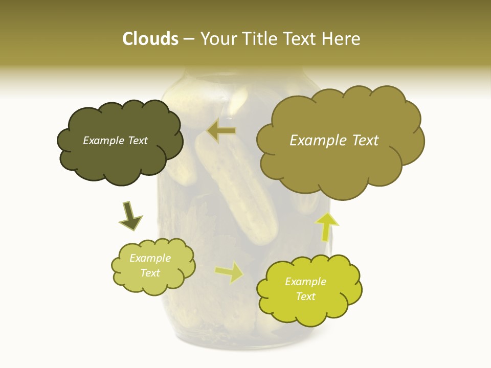 A Jar Filled With Pickles On A White Background PowerPoint Template