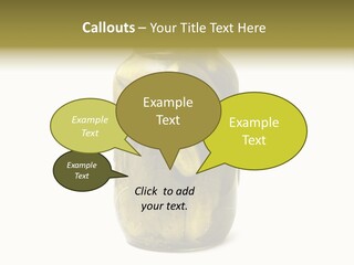 A Jar Filled With Pickles On A White Background PowerPoint Template