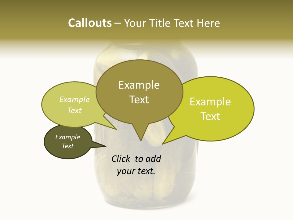 A Jar Filled With Pickles On A White Background PowerPoint Template