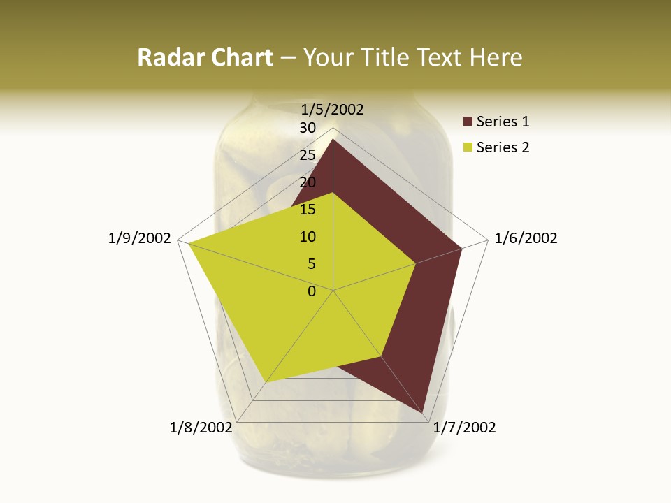 A Jar Filled With Pickles On A White Background PowerPoint Template