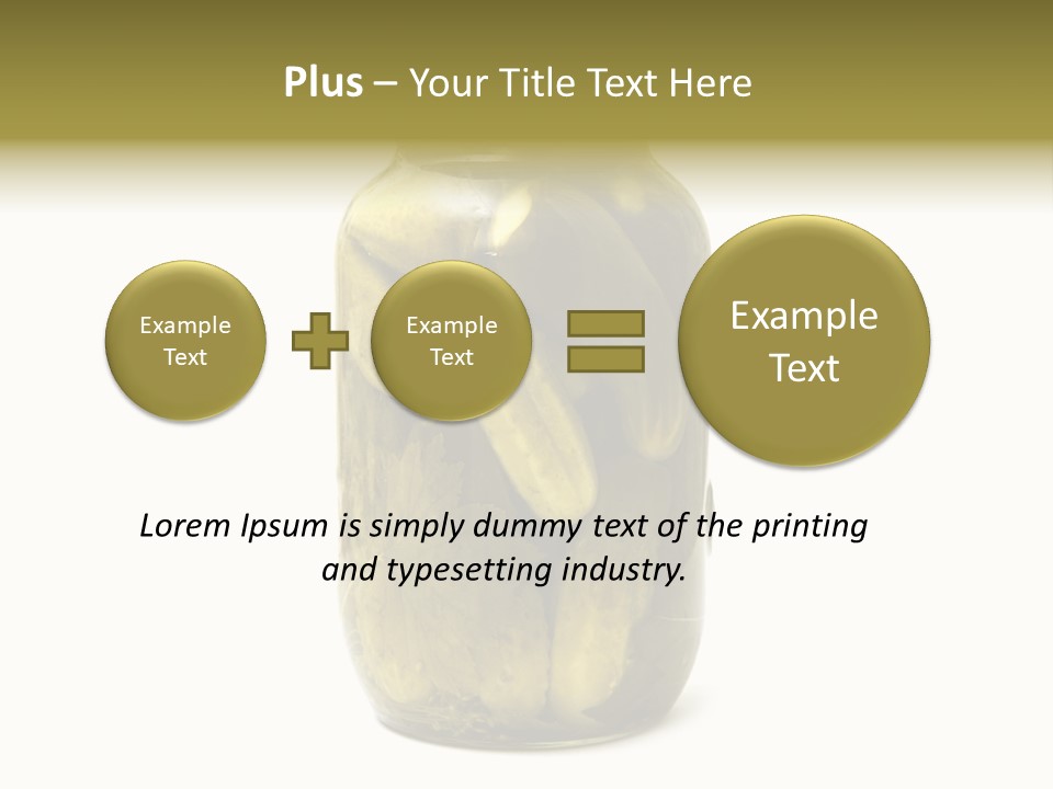 A Jar Filled With Pickles On A White Background PowerPoint Template