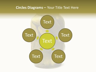 A Jar Filled With Pickles On A White Background PowerPoint Template