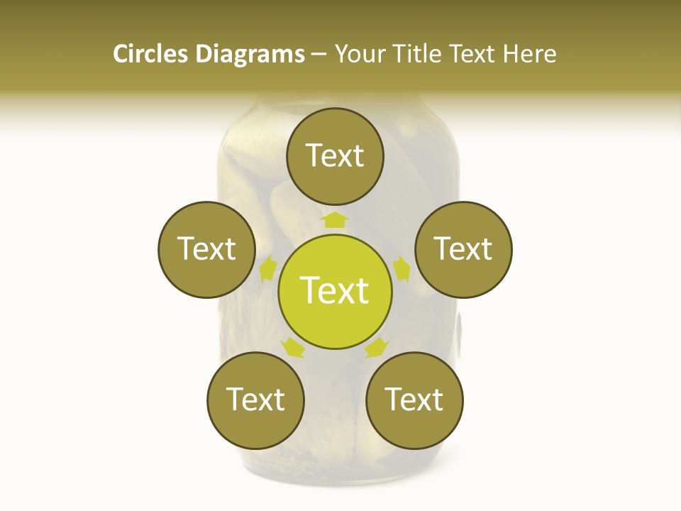 A Jar Filled With Pickles On A White Background PowerPoint Template