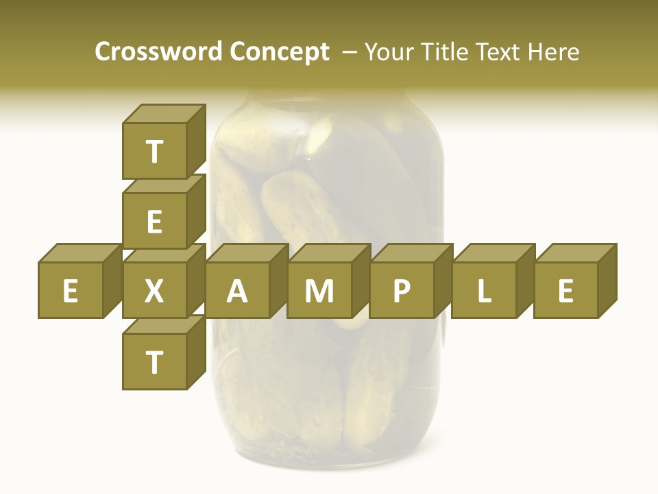 A Jar Filled With Pickles On A White Background PowerPoint Template