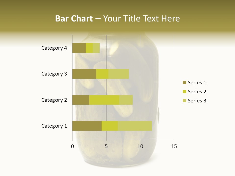 A Jar Filled With Pickles On A White Background PowerPoint Template