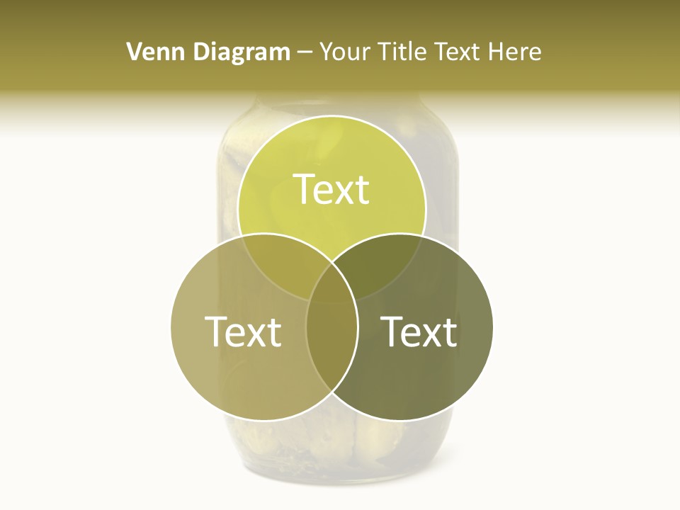 A Jar Filled With Pickles On A White Background PowerPoint Template