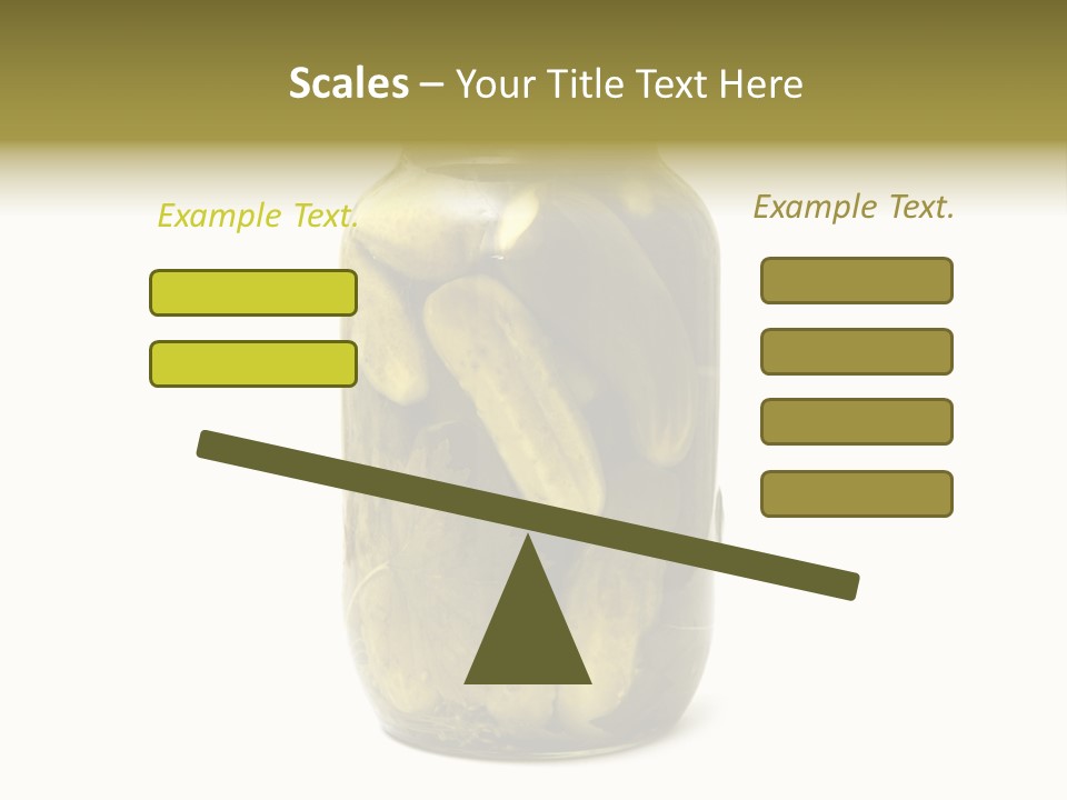 A Jar Filled With Pickles On A White Background PowerPoint Template