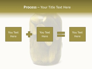 A Jar Filled With Pickles On A White Background PowerPoint Template