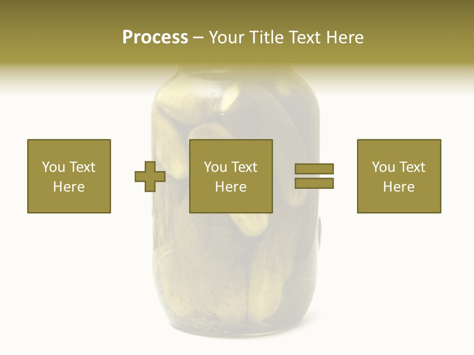 A Jar Filled With Pickles On A White Background PowerPoint Template