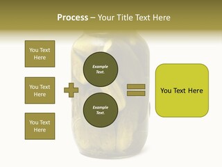 A Jar Filled With Pickles On A White Background PowerPoint Template