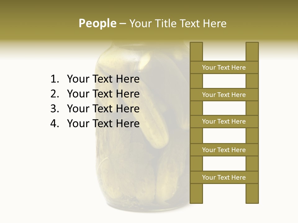 A Jar Filled With Pickles On A White Background PowerPoint Template