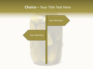 A Jar Filled With Pickles On A White Background PowerPoint Template