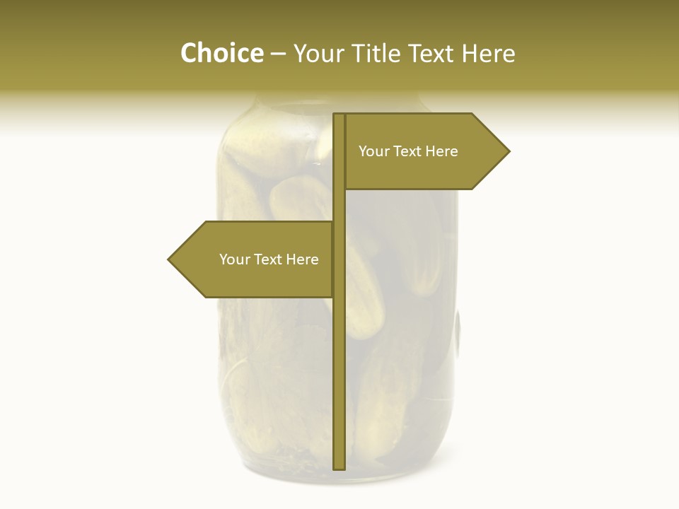 A Jar Filled With Pickles On A White Background PowerPoint Template