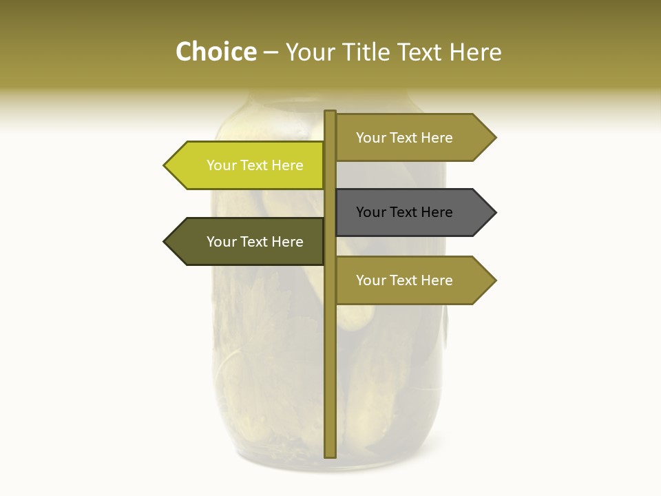 A Jar Filled With Pickles On A White Background PowerPoint Template