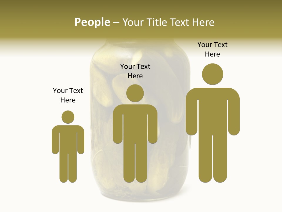 A Jar Filled With Pickles On A White Background PowerPoint Template