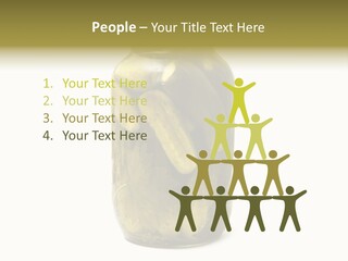 A Jar Filled With Pickles On A White Background PowerPoint Template