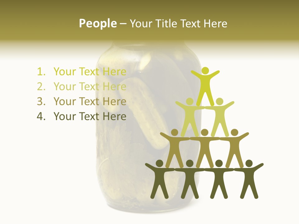 A Jar Filled With Pickles On A White Background PowerPoint Template