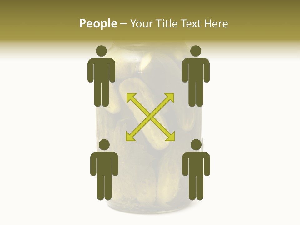 A Jar Filled With Pickles On A White Background PowerPoint Template