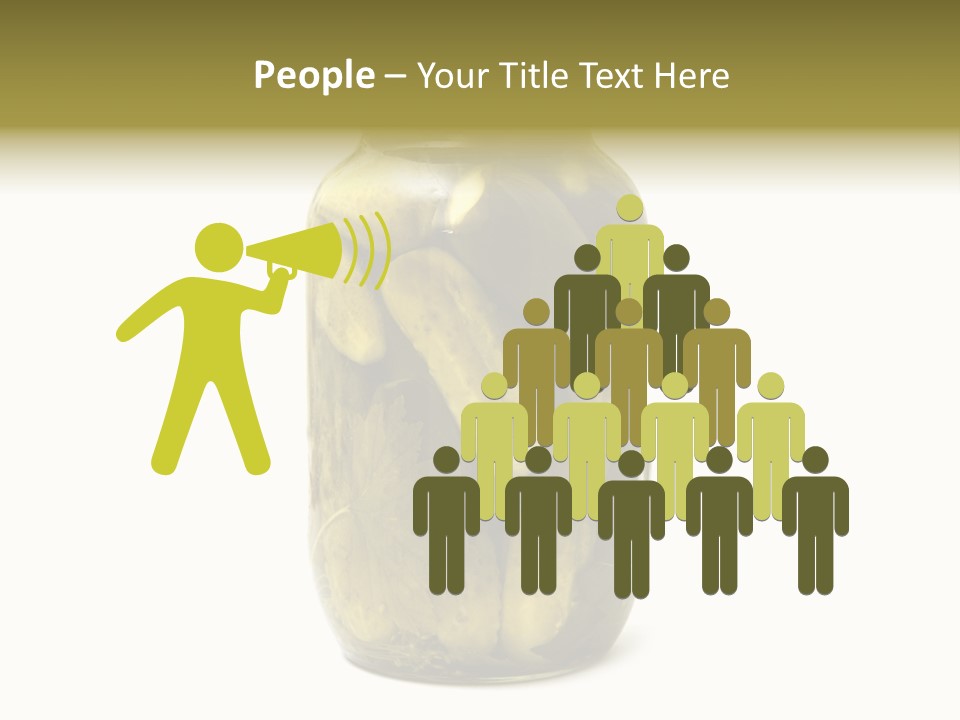 A Jar Filled With Pickles On A White Background PowerPoint Template