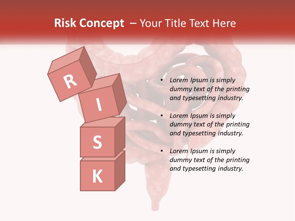 The Stomach Is Shown With A Red Ribbon Around It PowerPoint Template