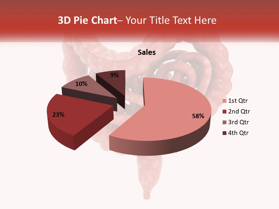 The Stomach Is Shown With A Red Ribbon Around It PowerPoint Template