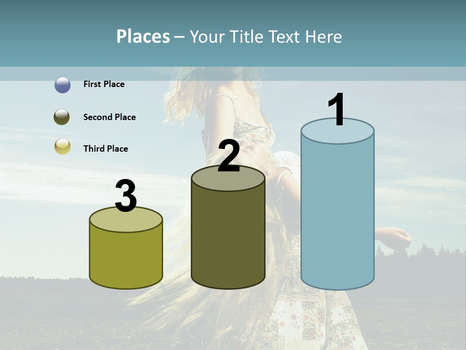 A Woman With Long Hair Is Standing In A Field PowerPoint Template