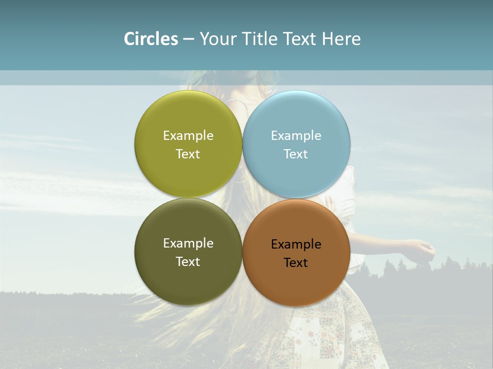 A Woman With Long Hair Is Standing In A Field PowerPoint Template