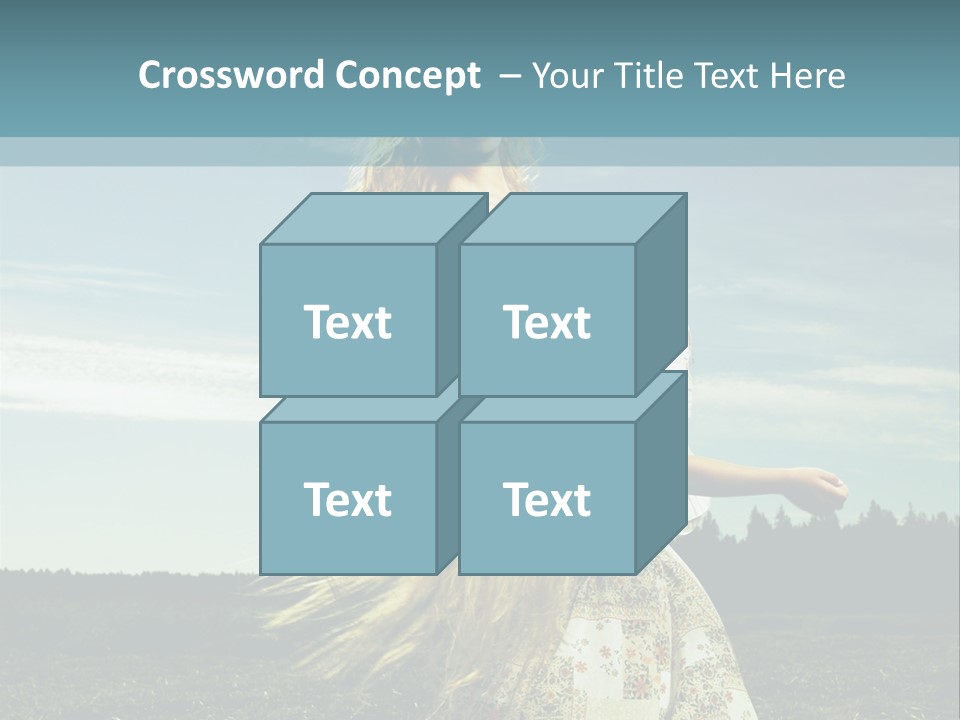 A Woman With Long Hair Is Standing In A Field PowerPoint Template
