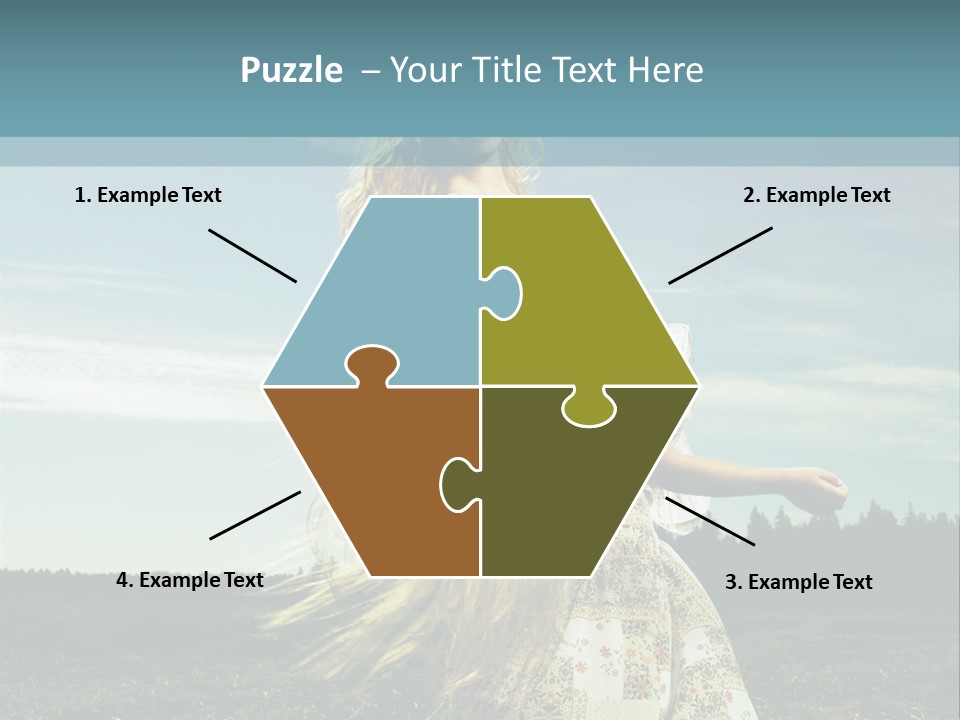 A Woman With Long Hair Is Standing In A Field PowerPoint Template