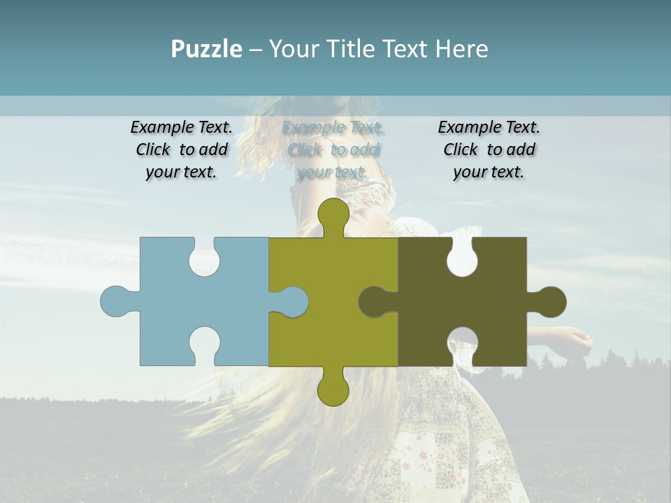 A Woman With Long Hair Is Standing In A Field PowerPoint Template