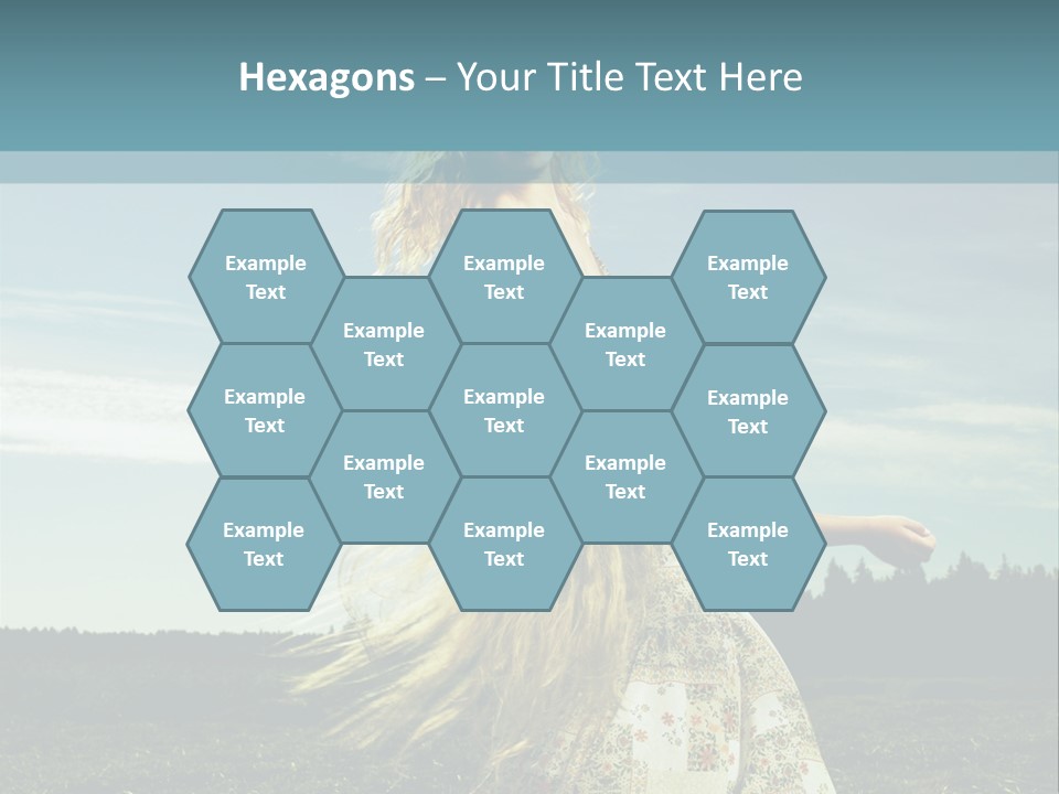 A Woman With Long Hair Is Standing In A Field PowerPoint Template