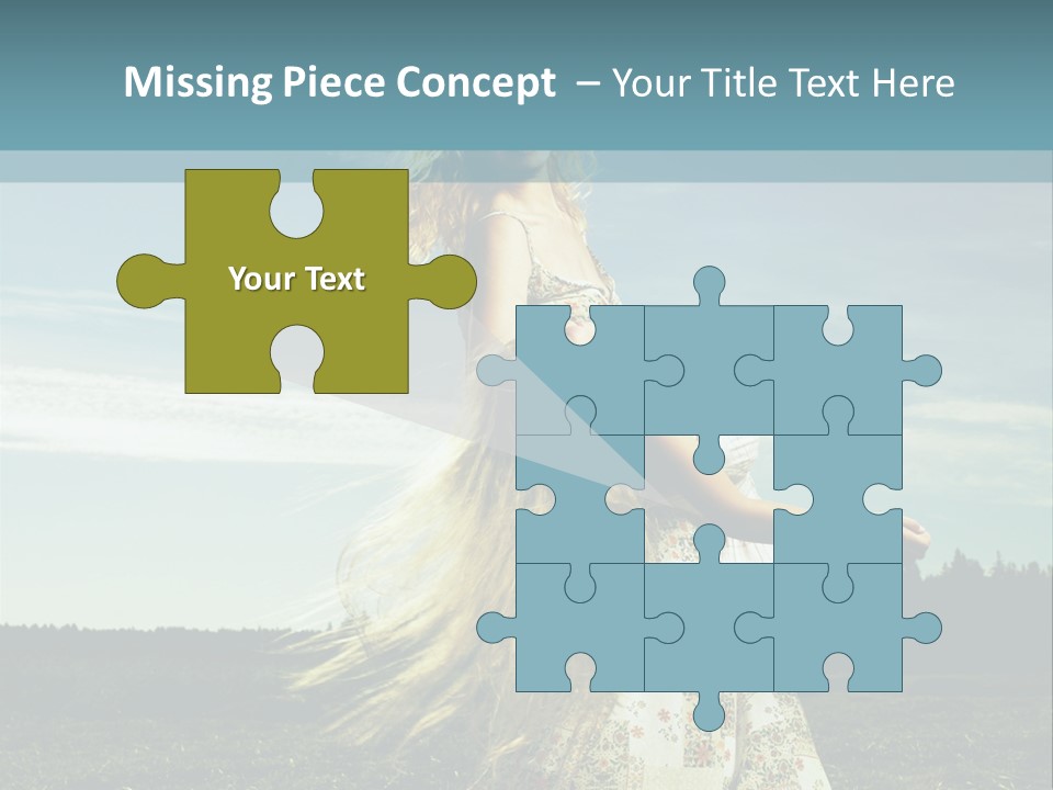A Woman With Long Hair Is Standing In A Field PowerPoint Template
