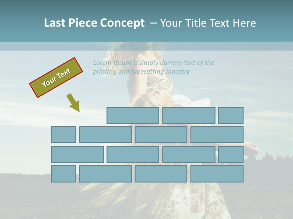 A Woman With Long Hair Is Standing In A Field PowerPoint Template